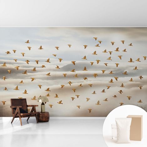 Tapete Tapete Vliestapete mit Kleber - Fototapete mit Motiv - Wandtapete modern - Wanddeko Vögel im Flug 416x254 cm (1/5)