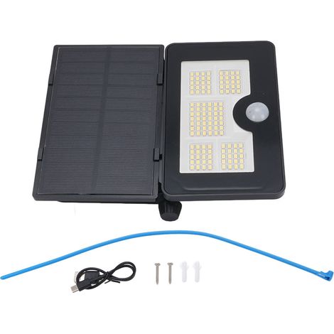 Solarbetriebene LED-Außenleuchte mit Bewegungsmelder, Doppelsensor, faltbar, wasserdicht (IP65), regenfest und hochwassergeschützt, für Garten, Wand, Veranda und Garage (1/5)