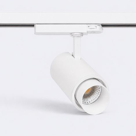 Foco Carril LED Trifásico 20W Fasano Cilindro Regulable Blanco 3200K Blanco Cálido (1/5)