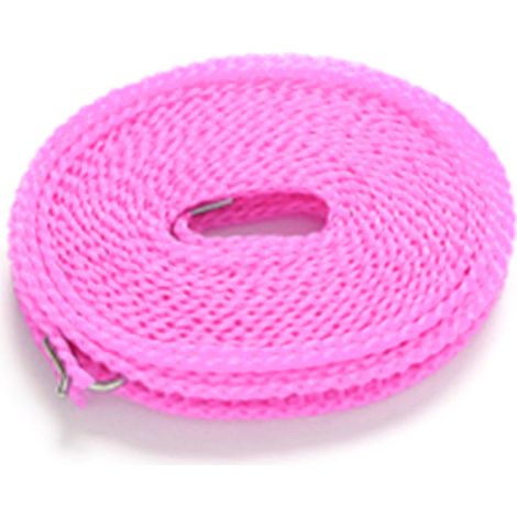 Stendibiancheria da 8 metri, resistente al vento, stabile, con elevata capacità di carico, realizzato in nylon, non richiede forature, per installazione interna ed esterna (rosa). (1/5)