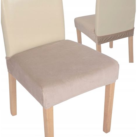 FUNDA PARA SILLA, ASIENTO DE SILLA, terciopelo alto, TESS, beige claro