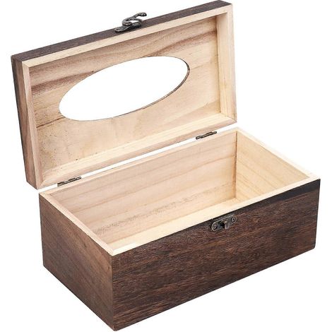 Retro-Taschentuchbox aus Holz mit Deckel, Dekoration für Zuhause oder Auto (1/5)