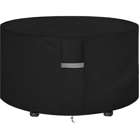 Dokon Gartenmöbel Abdeckung Wasserdicht Winddicht UV Beständiges Gartentisch Abdeckplane mit Belüftungsöffnungen Robustes Oxford-Gewebe Schutzhülle für Möbelsets Sitzgruppe Rund (Ø102x71cm) Schwarz