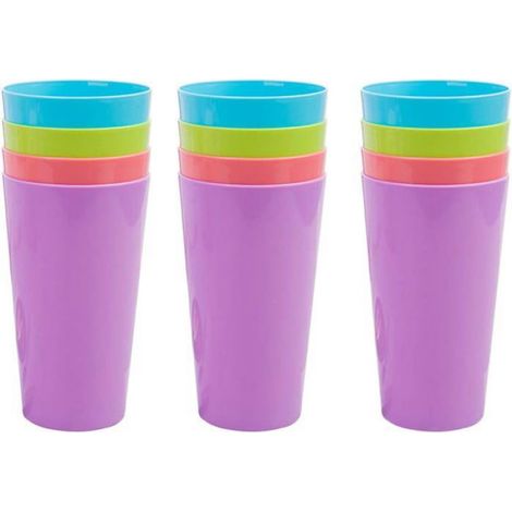 Gobelets en plastique (lot de 12) de 500 ml / 17,5 oz, réutilisables, pour le camping et les fêtes en intérieur et en extérieur (1/5)