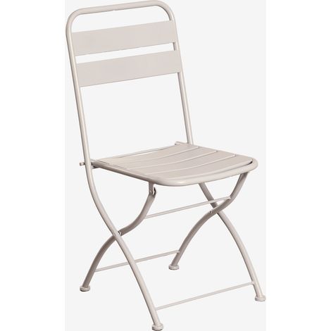 SKLUM Klappbarer Gartenstuhl aus Stahl Janti Beige Tapioca