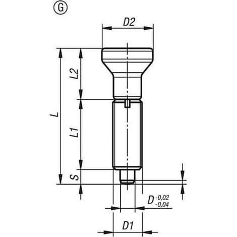 KIPP Arretierbolzen M10x1 Form G Edelstahl gehärtet kompakt Edelstahl (1/3)