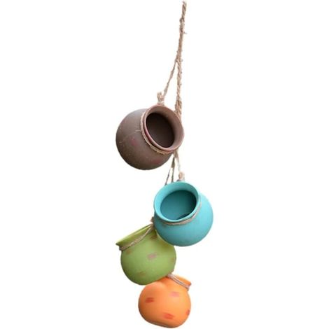 set of 4 cactus pots, balcony garden pots, outdoor fence planters, hanging pot, mini ceiling hanging pot. Specifications: 10109 CM Caliber: 77 CM. MUMU (1/4)