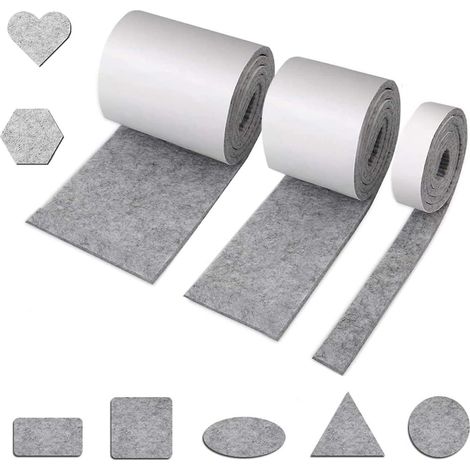 LYERCW - Feutre autocollant, pastilles de feutre, 3 rouleaux (1/5)