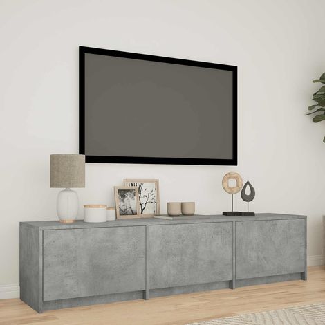 vidaXL  TV Cabinet with LED  with LED Concrete Grey 165 x 34 x 40 cm