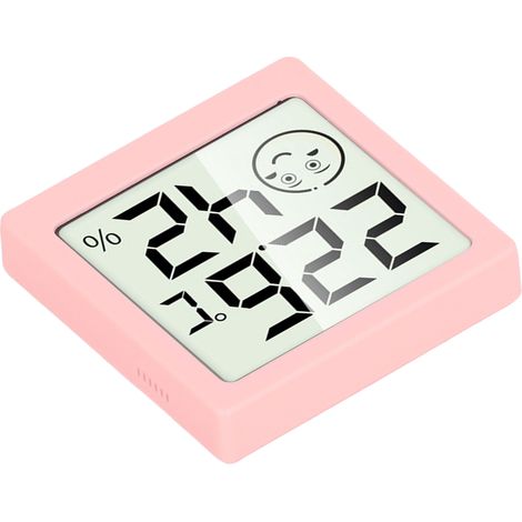 Thermomètre et hygromètre d'ambiance, mini hygromètre numérique de haute précision pour la maison, rose (1/5)