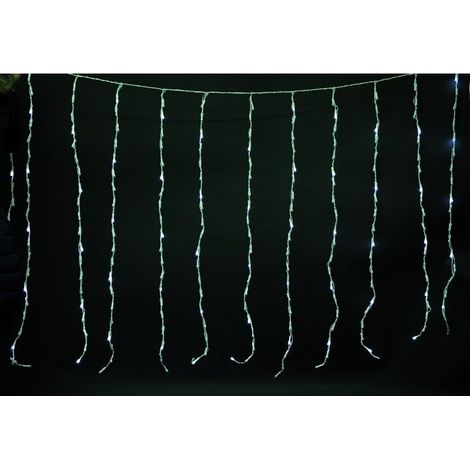 Vorhang 144 LED Warmweiß mit Regeneffekt 300x 90 cm
