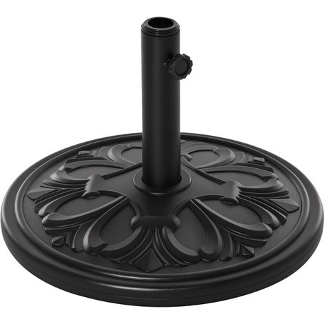 Support pour Parasol Redondo de HDPE y Cimento Peso 13 kg pour Poste de Paraguas de Ø35/38/48 mm Ø48x34 cm Noir