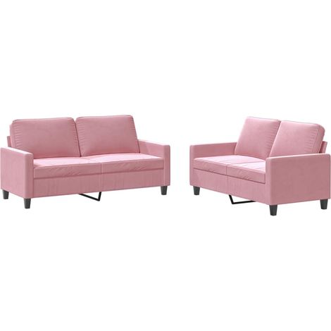 Maison Exclusive - Set di Divani 2 pz con Cuscini rosa in Velluto