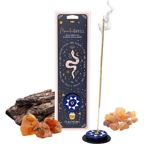 Hechizo de Polvo de Luna Magia Celestial varillas de incienso con base decorativa 40 unidades (1/3)