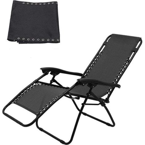 Réduction, Toile inclinable universelle Tissu de remplacement inclinable durable et respirant Housse de remplacement en tissu pour bain de soleil de jardin (toile uniquement) - Tissu noir 160 43cm (1/4)