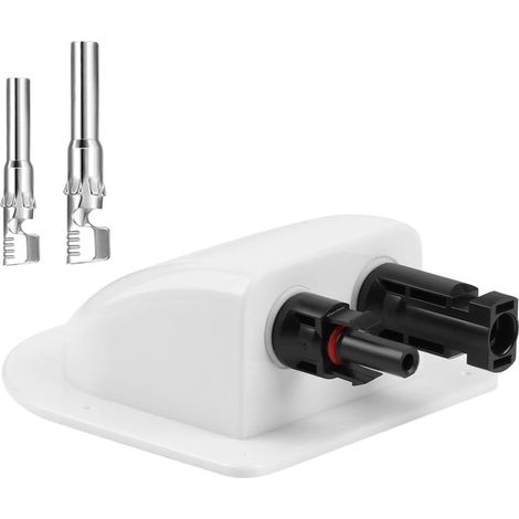 Raccordement à vis pour Double câble Solaire avec Prises et fiches photovoltaïques, Support de Plaque Solaire étanche en ABS, boîtier de raccordement incurvé pour Double câble (1/5)