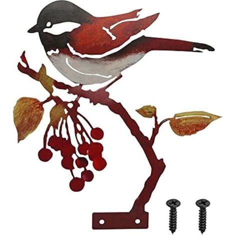 Bardusch - Figurines en métal - Décoration de jardin - Oiseau rouille - Décoration de jardin pour l'extérieur - Décoration d'automne - Oiseaux rouillés avec vis - Statues de jardin pour étang