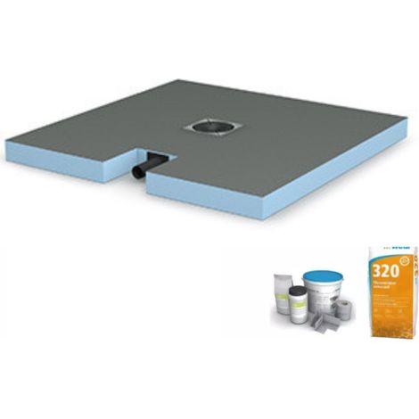 Wedi – Receveur de douche à carreler 100% étanche – Pente prédéfinie – Bonde intégrée – Kit d'étanchéité – Mousse XPS légère