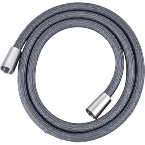 m langer, flexibler Duschschlauch aus Nylon, verwicklungsfrei, für Warm- und Kaltwasser geeignet, ABS-Duschrohr mit Standard-G1/2-Anschluss, grau (1/5)