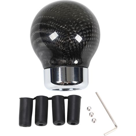 Pommeau de levier de vitesse en fibre de carbone, interface inférieure de 15 mm, boule ronde, pour transmission manuelle ou automatique, sans pignon. (1/5)