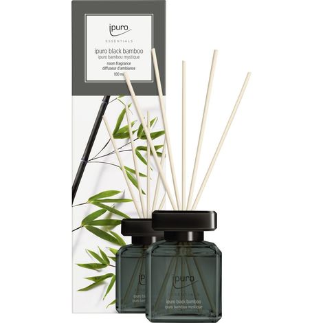 ipuro ESSENTIALS Raumduft Black Bamboo 100 ml Duftstäbchen Diffuser Stäbchen Set