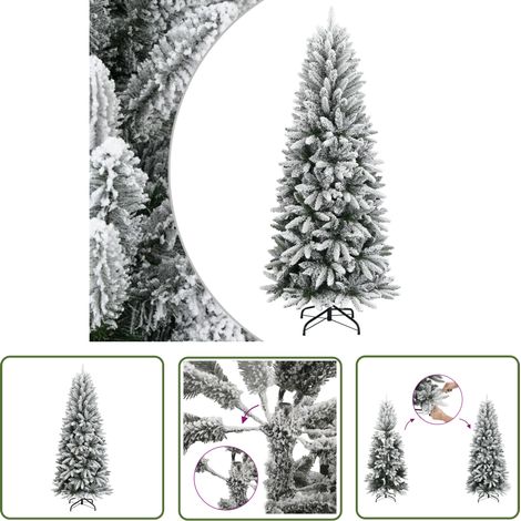 Künstlicher Schnee - vidaXL Künstlicher Weihnachtsbaum Beschneit 240 cm PVC&PE - PVC-Weihnachtsbaum (1/5)