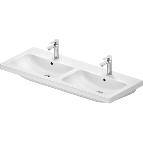 Duravit D-Code Doppelwaschtisch, mit 2 Hahnlöcher, mit Überlauf, (1/5)