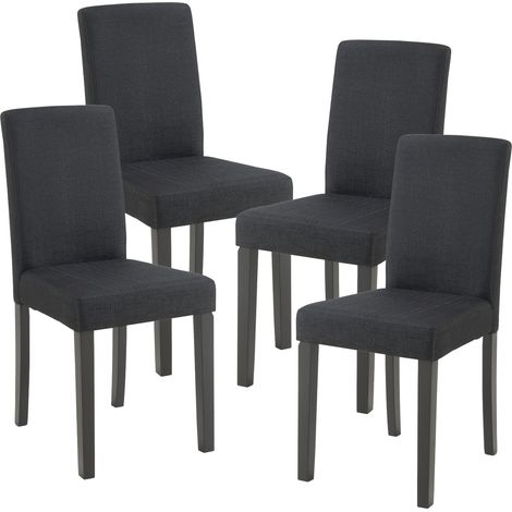 Esszimmerstuhl Hamburg 4er Set Textil Schwarz [en.casa] (1/5)