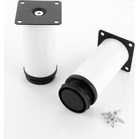 Lot de 8 Pieds Réglables Meubles Blanc, Pied de Blanche, 50 mm/Hauteur 120 mm Pieds de Canapé en Métal Acier 120 M PIED DE MEUBLE (1/5)