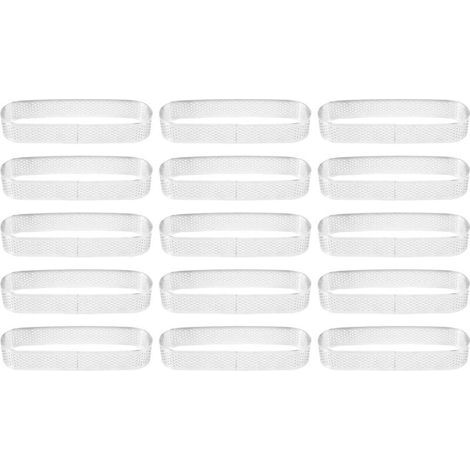 15 PièCes SéRies Moules à Tartelettes Ovales Moules à PerforéS pour la Cuisson en Acier Inoxydable Forme Ronde Anneau pour Mousse Tartes Quiche