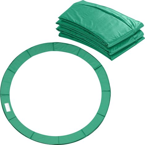 Housse de protection rembourrée pour trampoline, bordure de sécurité pour trampolines de diamètre Ø366 cm, verte (1/5)