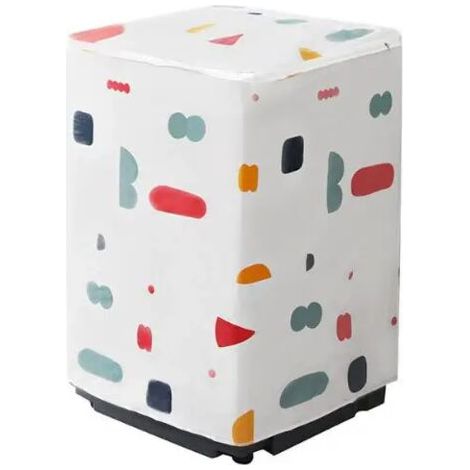 Sollbry Housse De Machine à Laver Imperméable Et Anti UV Avec Impression Protection Complète Pour Lave Linge Automatique Modèle Géométrique à Rabat (1/4)