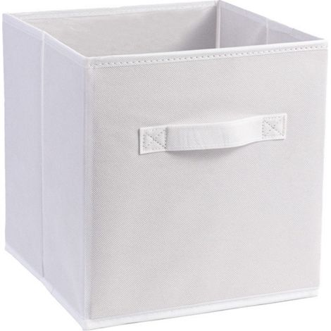 Bacs de rangement, boîtes de rangement, rangement des vêtements,Panier de rangement en tissu non tissé blanc, 25 x 25 x 25 cm (1/5)