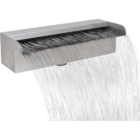 Lame d'eau Fontaine de Piscine à Cascade Rectangulaire Fontaine de Bassin en Acier Inoxydable pour Le Jardin, L'arrièRe-Cour, La Piscine 30 x 11,5 x 8 cm (1/5)