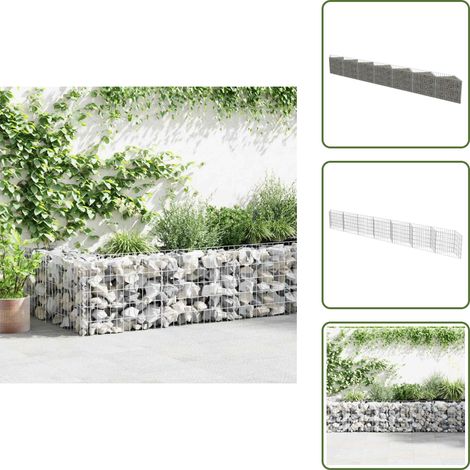 Mur de gabion Acier galvanisé 450x30x50 cm - Mur En Gabion - Clôture Décorative - Jardin Vertical - Séparation Espace Extérieur - Isolation Phonique (1/5)