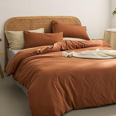 Copripiumino 220x240 Terracotta e Federe 65x65x2 (1/2)
