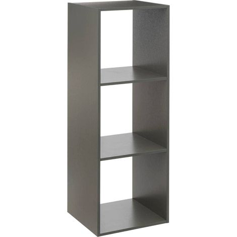 Meuble Étagère 3 Cases de Rangement Coloris Vert de Gris H 100.5 cm