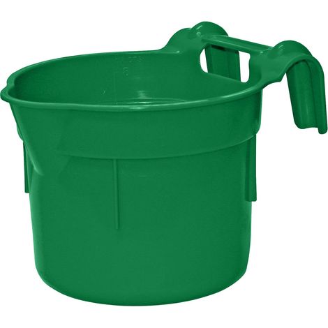 Kerbl comedero Hangon 8L pour suspendre, plastique rsistant aux chocs, avec crochets, vert, circulaire, avec poigne, 27 x 35 x 25 cm, 8 l
