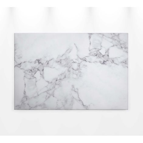 Tableau marbre gris & blanc moderne | Tableau sur toile déco salon & salle de bain | Tableau effet marbre pour chambre  - 0,9 x 0,6 m (1/5)