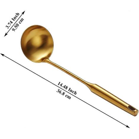 Louche à soupe et cuillère de service en acier inoxydable argenté, pour la cuisine professionnelle et domestique, compatible lave-vaisselle