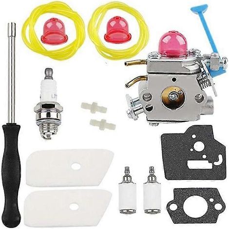 Kit de réglage carburateur pour débroussailleuse Husqvarna 28cc (128c, 128l, 128r) : filtre à air, filtre à carburant et outil d'entretien. (1/5)