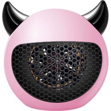 Mini Radiateur d'Appoint Rapide 220V Forme Diable Mignon Portable Température Constante Rose (1/5)