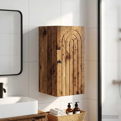 vidaXL Armario de pared para baño ALKMAAR Madera envejecida (1/4)