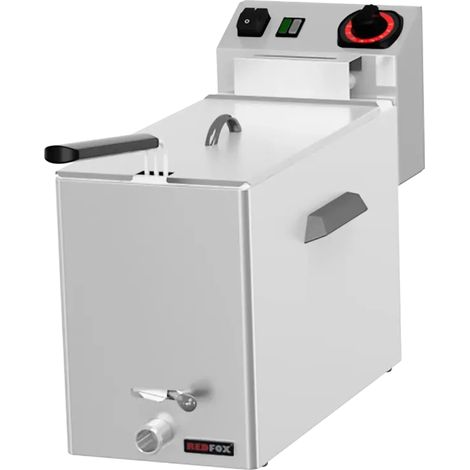 Friteuse électrique pour les poissons 0,43 kW/l, 8 l TOP avec robinet de vidange 230 V REDFOX - FE 08 V - REDFOX
