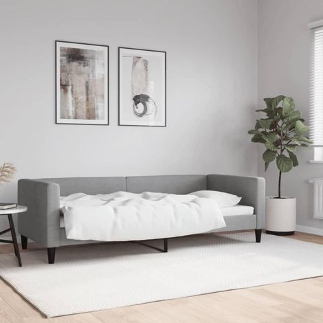 Tagesbett Hellgrau 80x200 cm mit Schlaffunktion und Stauraum (1/5)