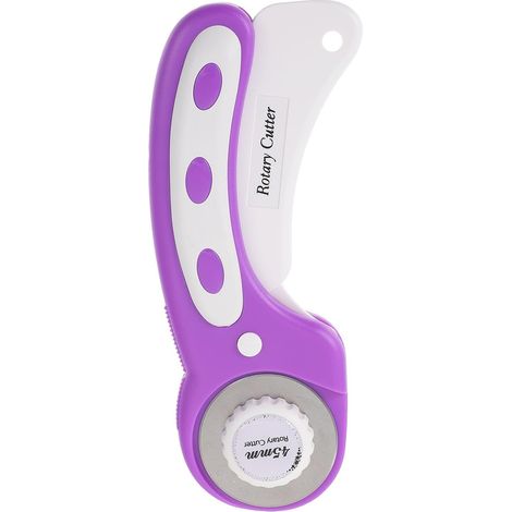Taglierina rotante generica per tessuti e pelle, lama in metallo e impugnatura ergonomica in plastica, strumento di taglio preciso per progetti di cucito e patchwork - 1 pezzo