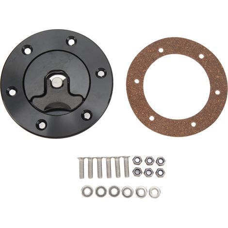 CHICIRIS Hochleistungs-Batterietankdeckel, schwarz, für Autos. Bündig montiert, aus gefrästem Aluminium, 39 mm offene Schrauben. (1/5)