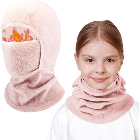 Kinder Sturmhaube Winter Rosa 4-13 Jahre Winddicht Fleece Warm Skimaske für Jungen Mädchen (1/5)