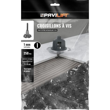 250 Croisillons en "I" Autonivelant de 1mm (carreaux de 3 à 20mm) PAVILIFT (1/5)