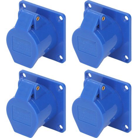 4er-Pack industrielle 3-polige 16-A-Unterputzsteckdosen, wasserdicht, Schutzart IP44, 220–250 V (1/5)